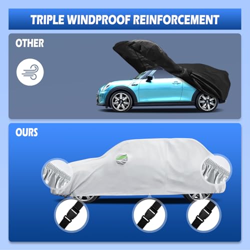 Image of Car Cover Custom Fit for 2014-2026 Mini Cooper /Cooper S 2-Door, Migaven Waterproof Full Exterior Cover Sun Rain Protection with Door Zipper and Cotton Lining