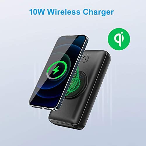 JIGA Wireless Power Bank 30,000mAh, 18W PD USB-C Portable Charger with 3 Inputs & 5 Outputs and Flashlight, QC3.0 Cell Phone External Battery Pack for iPhone X, 12, 11 Pro, iPad, Samsung, AirPods etc