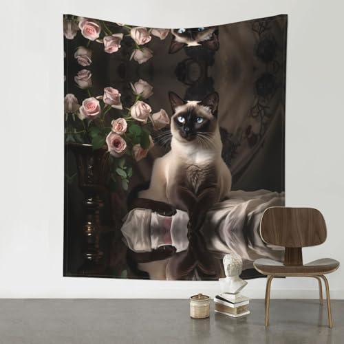 Tapisserie murale chat siamois pour habiller un grand mur