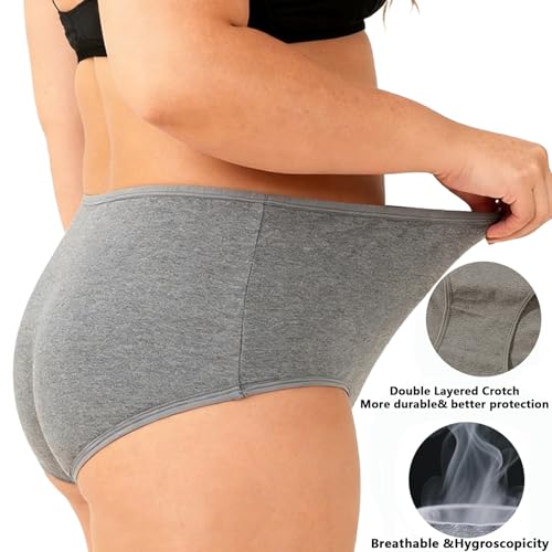 Image of Women's Plus Size Cotton Underwear Panties Ladies Briefs XL-5XL Plus Panties for Women 5-Pack Undies