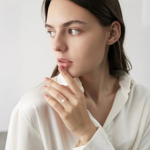 1CT-3CT Round Cut Moissanite Solitaire Ring Ring 10K 14K 18K White/Rose/Yellow Gold Halo Moissanite Ring Round Brilliant Moissanite Women's Engagement Proposal Ring2