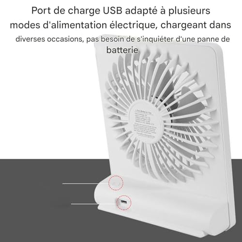 Ventilateur de table portable compact à 3 vitesses pour chambre et bureau - 8