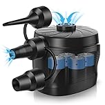 Electric Air Pump, Battery Powered Pump for Airbed Camping inflatables Paddling Pool Beach Toys Air Mattress, Inflate Deflate air pumps with 3 Air Nozzles for Quick-Fill Air Pump/Blow up
