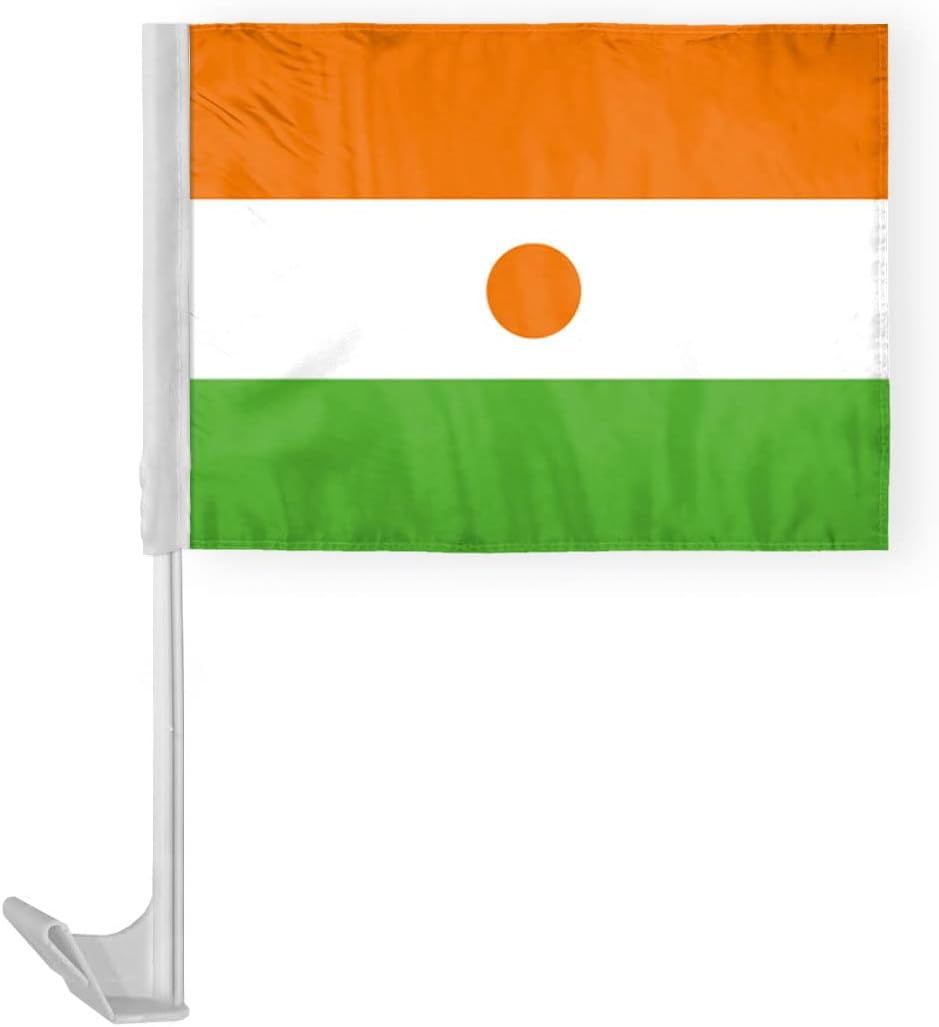 AGAS 2 x 3 Feet Niger Flag Heavyweight Nylon Brass Grommets Stitched Edges Fade Resistant & Vivid Colors