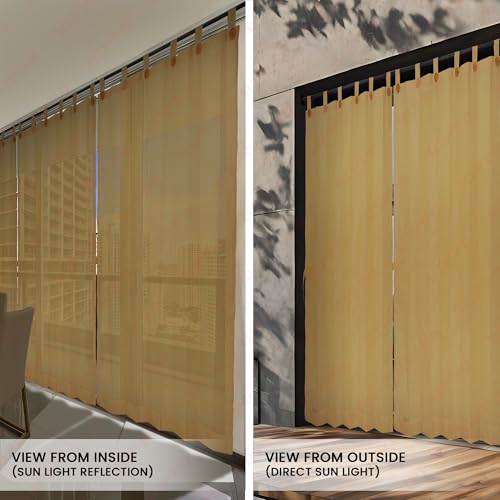 Image of HIPPO 180 GSM HDPE Outdoor Loop Curtain for Balcony & Patio Sun Blocking, UV Protection & Light-Filtering Curtains(Sand-Dune- 4.5FTX8FT) Pack of 1