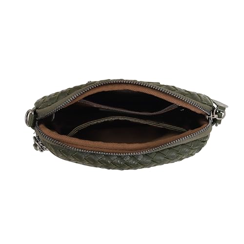 Woven Vegan Leather Crossbody Purses For Women Small Shoulder Bags with Wristlet & Adjustable Strap4
