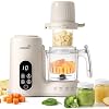 Grownsy Baby Food Maker with Dual-Layer Steam Basket | Baby Food Processor for Starting Solids & Babies 6+ Months | Steamer Blender & Puree Machine for Healthy Homemade Baby Food, BPA-Free,Cream