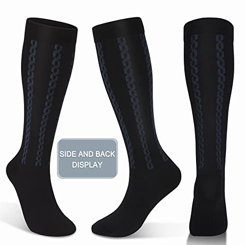Image of FULLSOFT Medical Graduated 30-40mmHg Compression Socks for Women&Men Circulation Knee High Socks Hiking Running Stockings