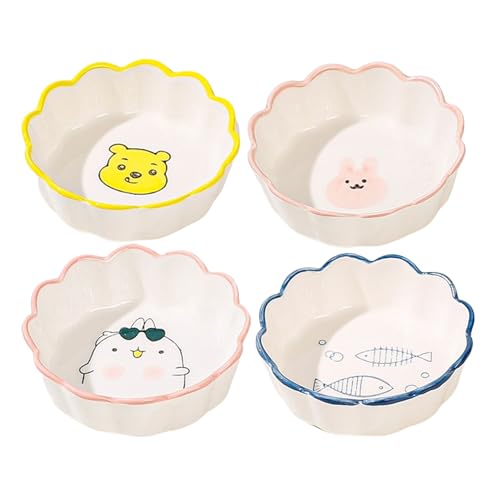 Image of YANCI Ceramic Dipping Bowls Set, Small Tableware for Soy Sauce, Vinegar, Chutney, Sushi Condiments (Multicolor, Pack of 4)