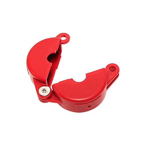 Wisamic Verrouillage de vanne de portail - 2,5 cm à 6,3 cm avec trou de cadenas de 9,5 mm de diamètre pour serrure de tuyau, pétrole, valve de gaz naturel, industrie chimique, rouge Cover