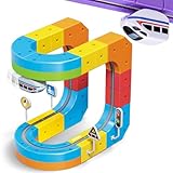 Wdebay KlickRail Kit de chemin de fer électrique 32 pièces avec voitures motorisées et mises en page 3D incorporées antigravitationnelle Jouet modulaire pour enfants 3 8 ans 3 5, 6 7 ans