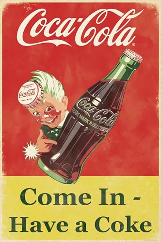 Placa Decorativa Vintage de Metal, Coca-Cola, 20x30 cm, Multicolor, Acabado Mate, Diseño Retro, Para Decoración de Paredes, Estilo Clásico (10007)