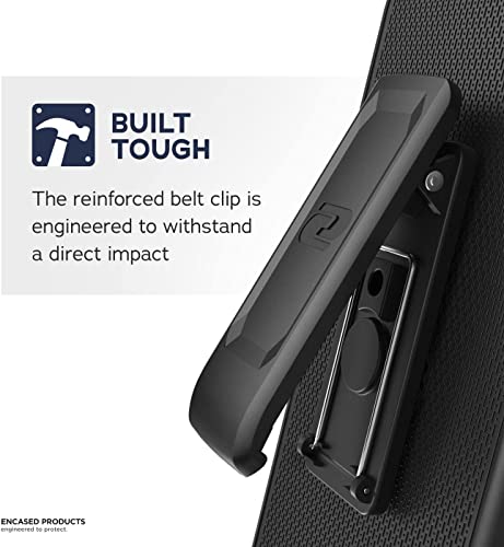 Encased Slimline Designed for Google Pixel 6 Belt Clip Case with Kickstand (2021) Ultra Thin Case with Holster (Black) by ENCASED - Image 4