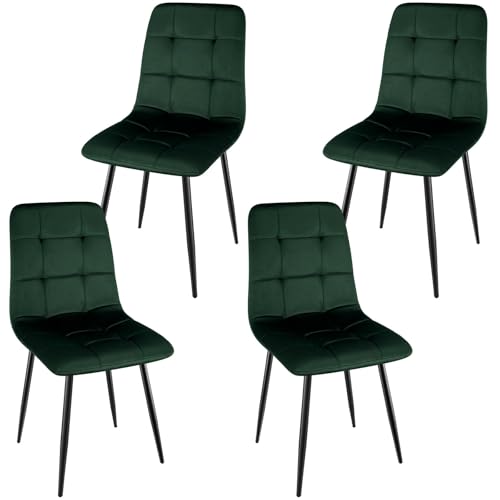 Anvofong Silla De Comedor Conjunto De 4, Engrosada Holandesa Cojín De Terciopelo Silla De Comedor Adecuado Para Comedor Cocina Comedor, Estudio De Lectura, Sala De Ocio, Verde Oscuro Anvofong Silla De Comedor Conjunto De 4, Engrosada Holandesa Cojín De Terciopelo Silla De Comedor Adecuado Para Comedor Cocina Comedor, Estudio De Lectura, Sala De Ocio, Verde Oscuro