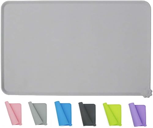 LSilicone - Tapete de alimentación para mascotas, impermeable, para perros y gatos, bordes elevados para evitar derrames, bandeja individual