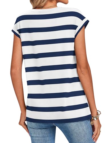 Image of Zeagoo Womens Tops Summer Casual Cap Sleeve Tshirts Shirts Business Dressy Spring Fashion Outfits Trendy Clothes