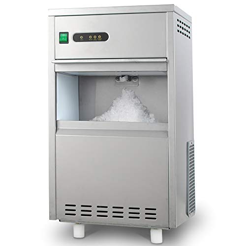 HTH 44LB24H Snowflake Crushed Ice Maker Commercial Ice Machine Countertop Stainless Steel Ice Maker Machine Freestand Crusher for Seafood Restaurant Bar Party Coffee Shop Home Use