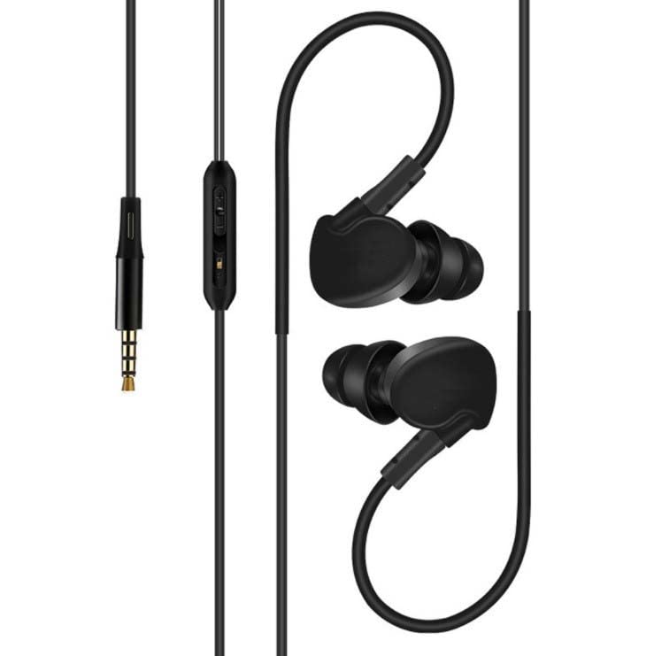 Auriculares deportivos para XIAOMI 11T Pro Smartphone con micrófono y botón de regulación de sonido kit manos libres intraauriculares Jack (negro)