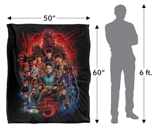 Plaid Stranger Things Saison 5 douceur soie couverture super douce pour lit et canape 152x127 cm