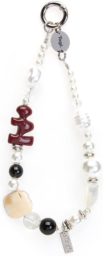 Tagi. Imagine Phone Charm, Natural Stone Acrylic Detachable Hands-Free Phone Wrist Strap Chain for Women