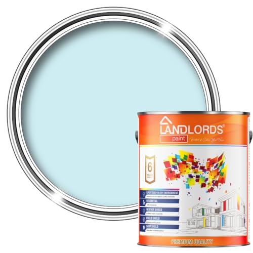 Landlords Weather Shield Smooth Masonry Paint | Storm Proof, Scrub Resistance & Waterproof | Weatherproof Technology Designed with Acrylic Resin for Ultimate Protection 1L Milky Blue