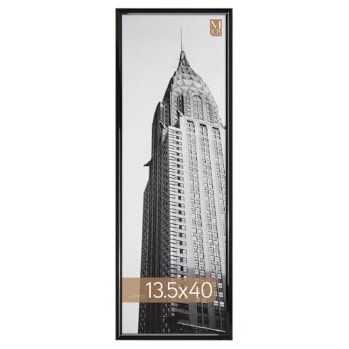 MCS Trendsetter 13.5x40 Poster Frame Black High-Gloss, Vertical & Horizontal Wall Hanging Large Picture Frame for Photos, Posters & Art Prints (1-Pack)