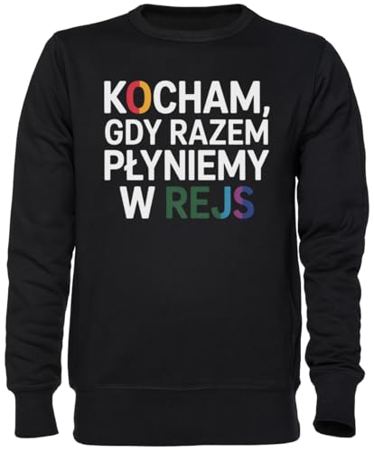 Sweat-shirt Unisexe Kocham Gdy Razem Płyniemy Noir Vêtement Jumper