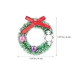 NIYANGLE 6Pcs Mini Christmas Wreath Decorations for Doll House, Small Wreaths Garland Ornaments for Festive Micro Landscapes Xmas Tree Party House Craft Decor - Image 3