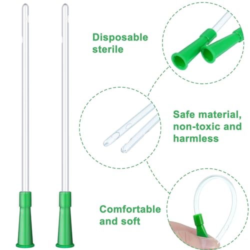Image of Nuanchu PVC Replacement Tubings Supplies Tubes Kit Clear Replacements Hose with Flexible Rounded End for Smooth Insert(12 FR,120 Pieces)
