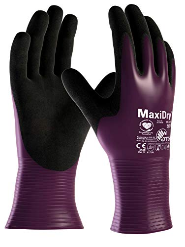 (12 Paar) ATG Handschuhe 56-426 Schutzhandschuhe MaxiDry 12 x lila/schwarz 8 (M)