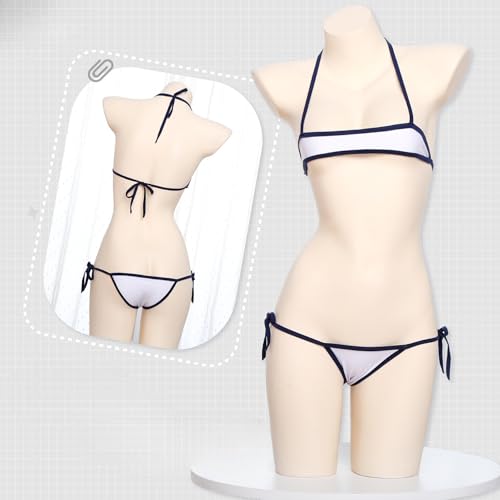 [aninako] マイクロビキニ セット 極小 過激デザイン 透け感 可愛い コスプレ用 貧乳対応 ウルトラマイクロ ビーチプール 水着 下着 ロールプレイ セクシー 女性らしさ - 画像5