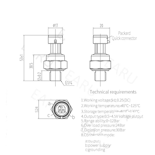 Transmetteur de pression 1.2 MPa contre les fuites d'air et de carburant - 2