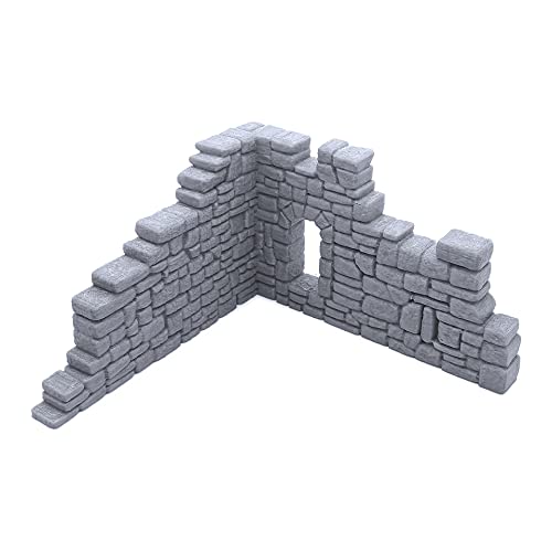Endertoys Ruined Stone Walls Set B, Terrain Scenery For Tabletop 28Mm Miniatures Wargame, 3D Printed And Paintable #TOP2