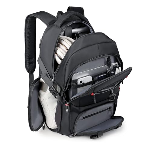 Dora & Liz 40L Travel Laptop Backpack 17 inch with USB Charging Port, College Computer Backpack, Business Work Bag for Men & Women (Black)4