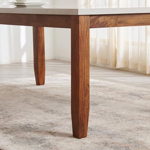 Image of Home Centre | Giza 8-Seater Dining Table | Faux Marble Top | Composite Marble Top | Grey | 1 Year Warranty