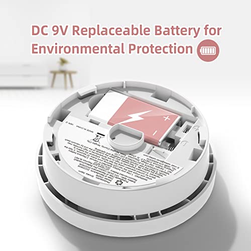 Fire Alarms Smoke Detectors, Smoke Alarm Battery Operated, 10-Year Product Life, Fire Alarm With Test Button & Low Battery Signal, Photoelectric Technology Fire Detectors For Bedroom And Home (6-Pack) #TOP2