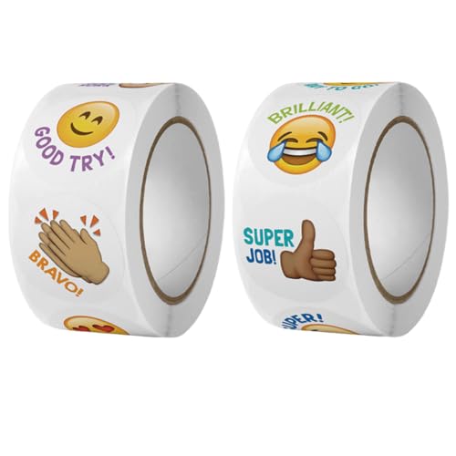 IEBTAWN 1000 Pcs Pegatinas De Recompensa Motivadoras Profesor Teacher Stickers Niños Infantiles Papel Etiquetas Adhesivas Redondas Escuela Regalos Tarjetas Sobres Scrapbooking Manualidades