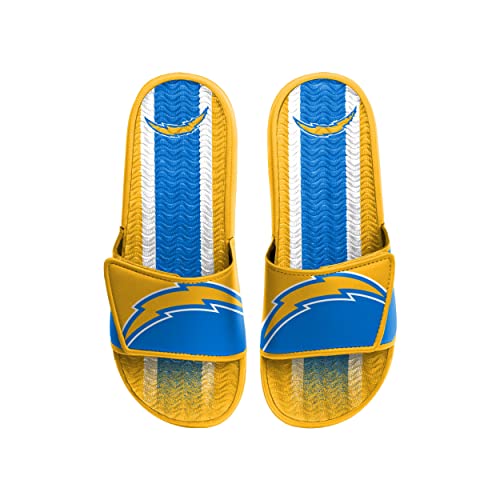 Image of FOCO mens NFL Team Stripe Logo Athletic Sport Shower Flip Flop Sandals Gel Slides