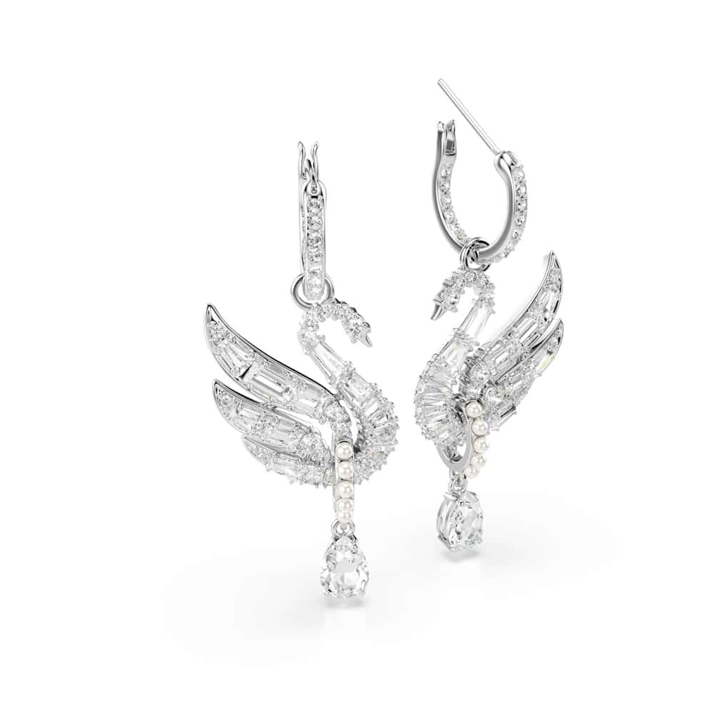 Swarovski Swan Collezione, blanc, plaqué rhodium