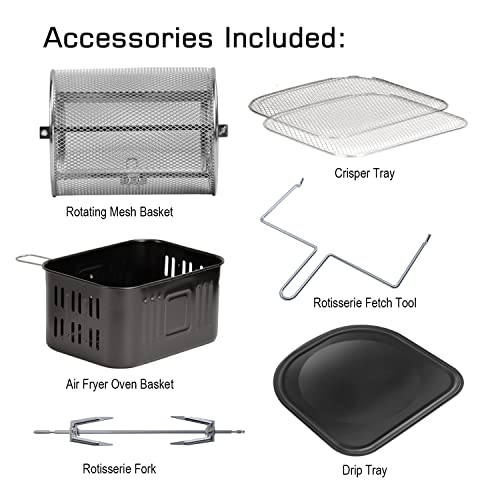 iBELL AF1300M Air Fryer 13L, 1800W, with Rotisserie + Skewer Set