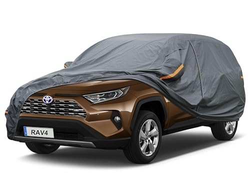 Image of GUNHYI Premium Car Cover Custom Fit Toyota RAV4 (2012-2026), 16 Layers Heavy Duty Car Cover Waterproof All Weather with Zipper Door for Sun Rain Snow Dust Uv Protection