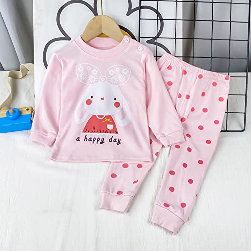 Baby Girls Cute 𝗣ajamas Cotton 𝐏a𝐣ama Set Long Sleeve Tops with Pants Bunny Sl𝐞epwear Outfits Snu𝐠 Fit Loung𝐞wear2