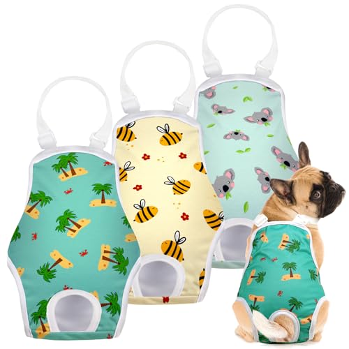 Jollywoods 3 Pack Washable Female Dog Diaper Onesie...