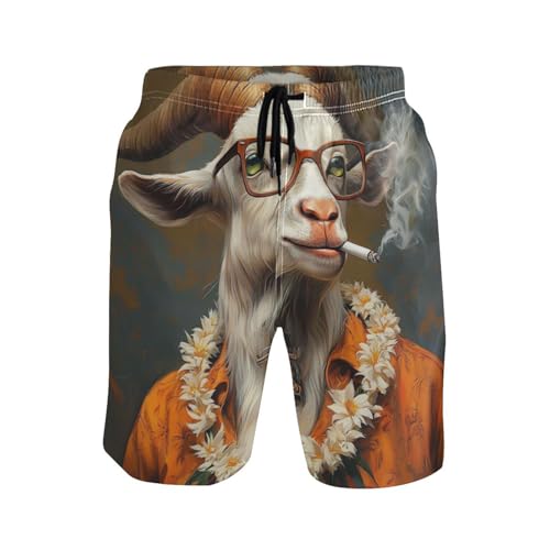 Mens Shorts with Pockets Quick Dry Sheep Mouth Open Board Short with Mesh Lining 4 Way Beach M