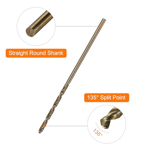 QUARKZMAN 10 sztuk wiertła do wiercenia kobaltowego 1,2 mm / 0,047" M35 wiertło ze stali HSS spiralne wiertło do wiercenia ze stali nierdzewnej, miedzi, drewna, innych twardych materiałów
