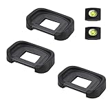 JHMei アイカップ 接眼レンズ 延長型 キヤノン EOS Kiss X10 X9 X9i X8i X7 X7i X6i X5 X50 X4 適用, EF アイピース 3個 ＆ 水準器付きホットシューカバー 2個 セット, 遮光 ほこり防止 撮影補助 - ブラック