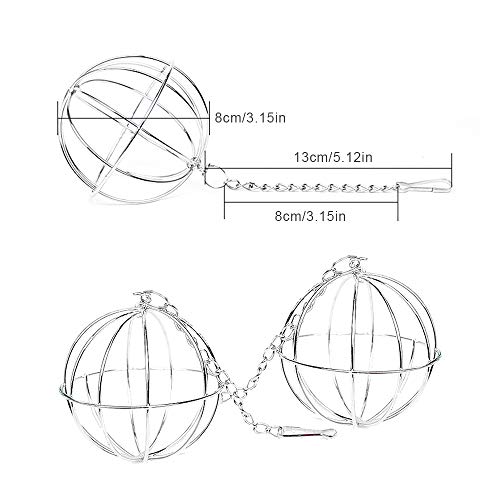 Heiqlay Hooivoederbal, hooirek bal konijn bal feeder roestvrij staal hooivoeder voedsel manger traktatie speelgoed voor… - Image 3