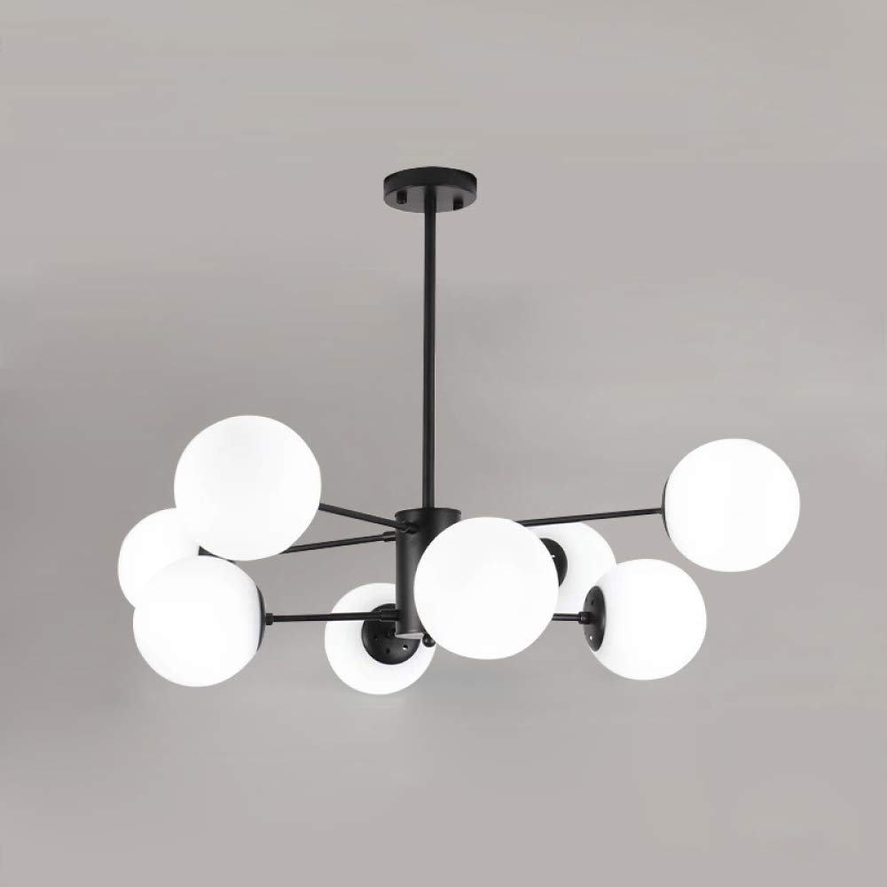 SXECAEPS Pendant Lamps Post-Modern Chandelier Beans Molecular Light Nordic Creative Hanging Lamp For Living Room Bedroom Restaurant Black8-Warm