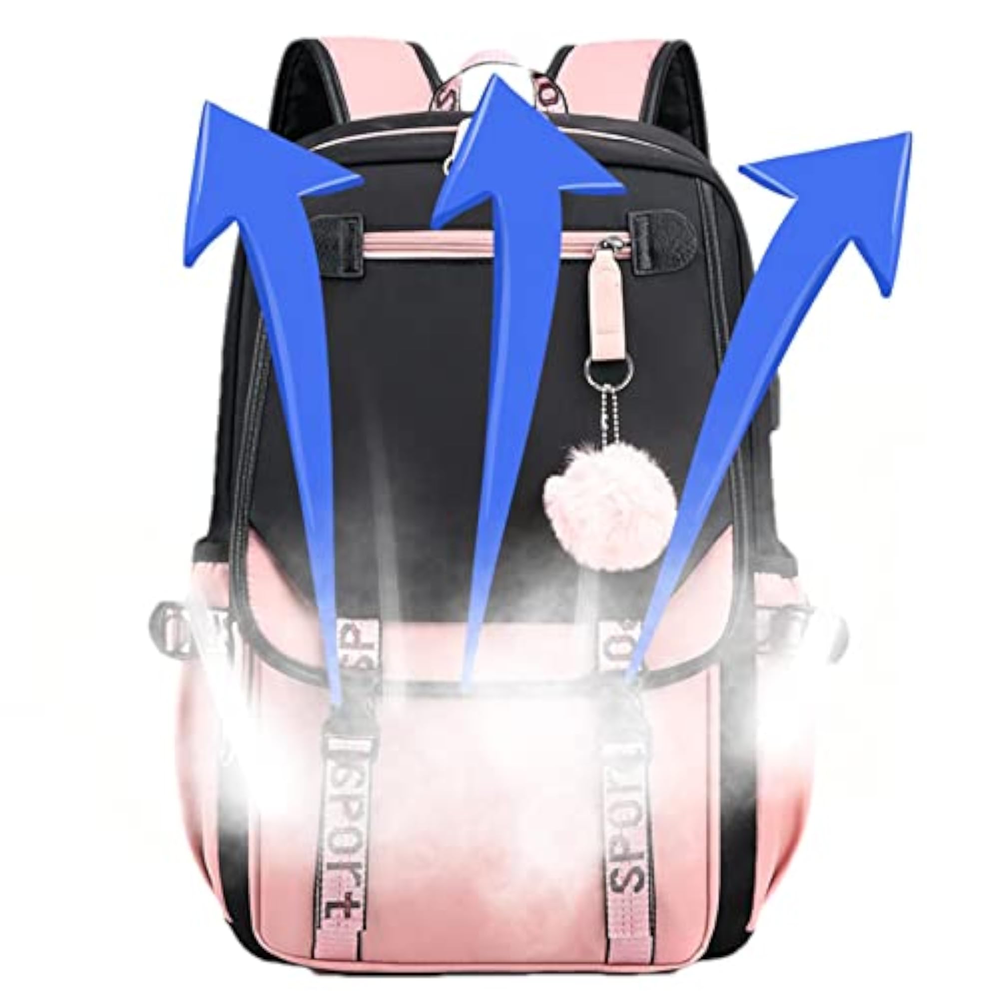 Girls' Middle School Students Laptop Backpack, 27L