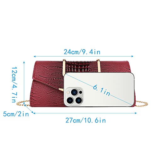 Image of Queena Womens Shiny Glitter Evening Clutch Envelope Handbag Chain Purse for Wedding Party Prom Gift for Mom Wife Girlfriend